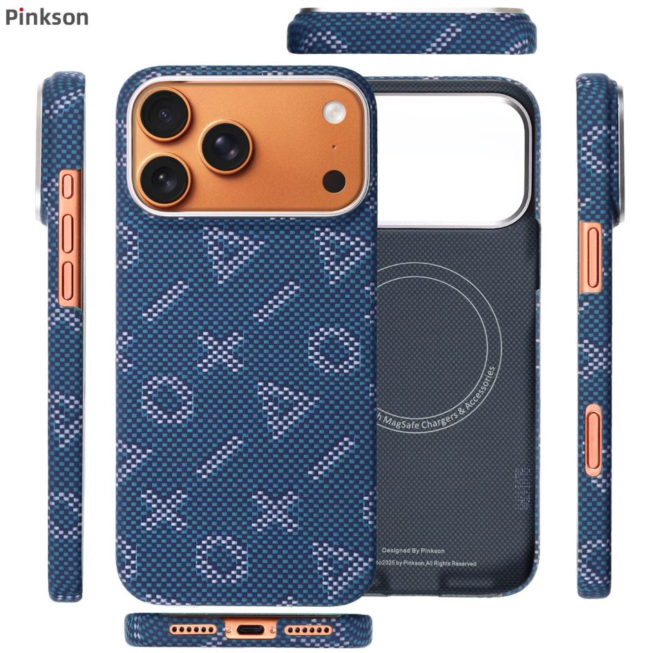 Pinkson适用苹果iPhone17 Pro Max柏拉图密码磁吸轻薄凯夫拉芳纶碳纤维纹手机壳